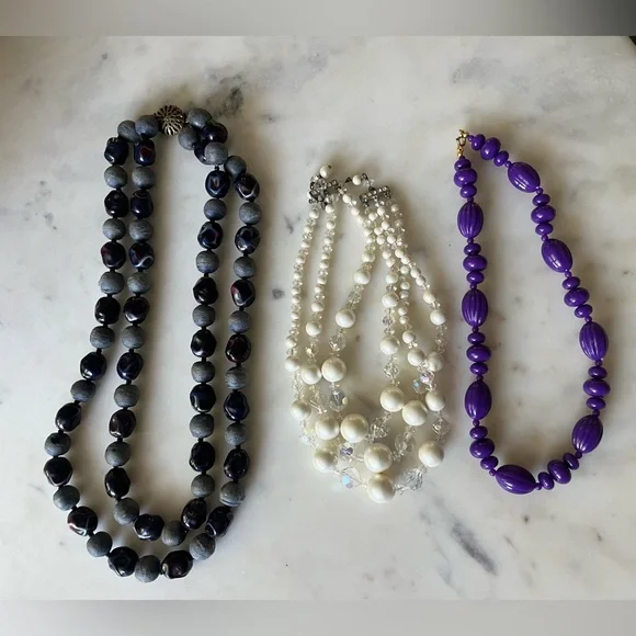 Vintage Costume Beaded Jewelry Necklaces Earrings Bracelet floral green orange - Picture 8 of 15